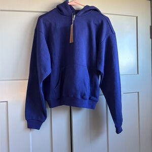 SKIMS Women's Cotton Fleece Pullover Hoodie Sweatshirt - Concord